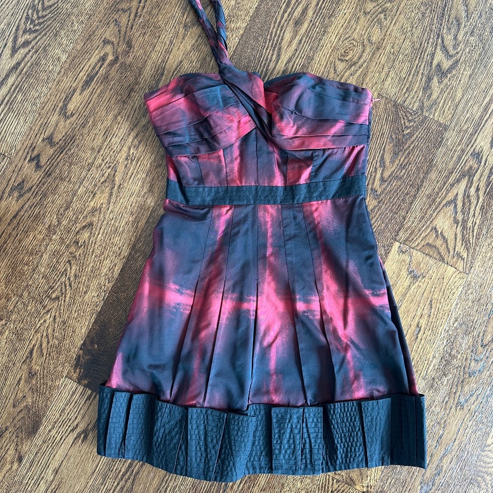 BCBGMaxAzria One Shoulder Mini Dress, Size 4